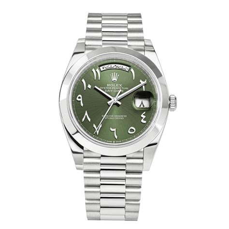 rolex day date green arabic dial|Rolex arabic dial price.